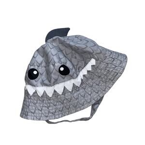 Carter's Baby Boy Shark Sun Hat | Grey Blue 0-9 Months Adjustable Bucket Hat